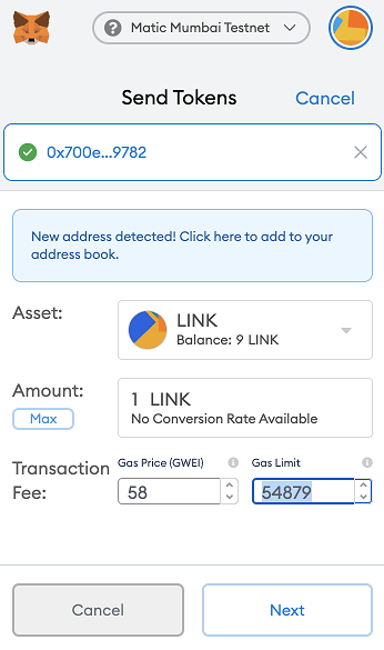 Funding the contract with LINK