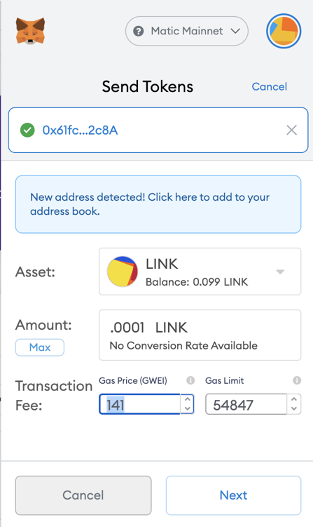 How to fund a contract with LINK.