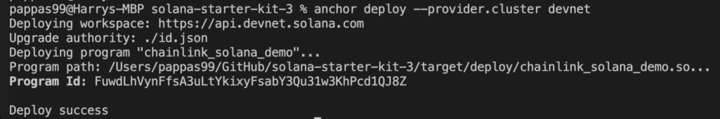 Deploying the program with Anchor
