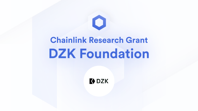 Banner titled DZK Foundation Awarded Chainlink-Filecoin Joint Grant to Support zk-Rollup Research