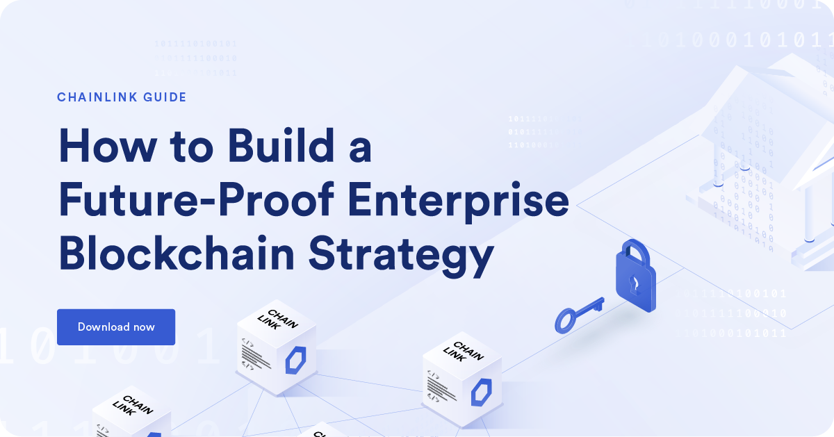 A clickable image to a guide detailing how to build a future-proof enterprise blockchain strategy.