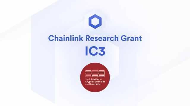 Banner for Chainlink Research Grant awarded to IC3