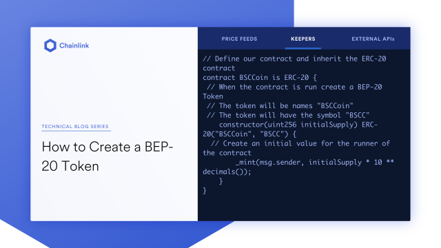 A banner entitled "How to Create a BEP-20 Token"