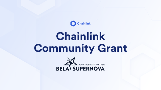 Banner titled Chainlink Community Grant for Bela Supernova