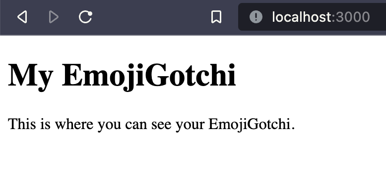 Image showing webpage titled My EmojiGotchi