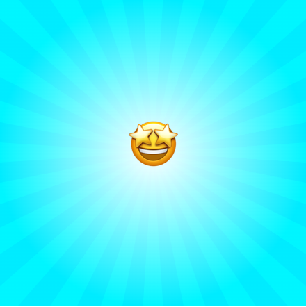 Image of an emoji NFT on blue background