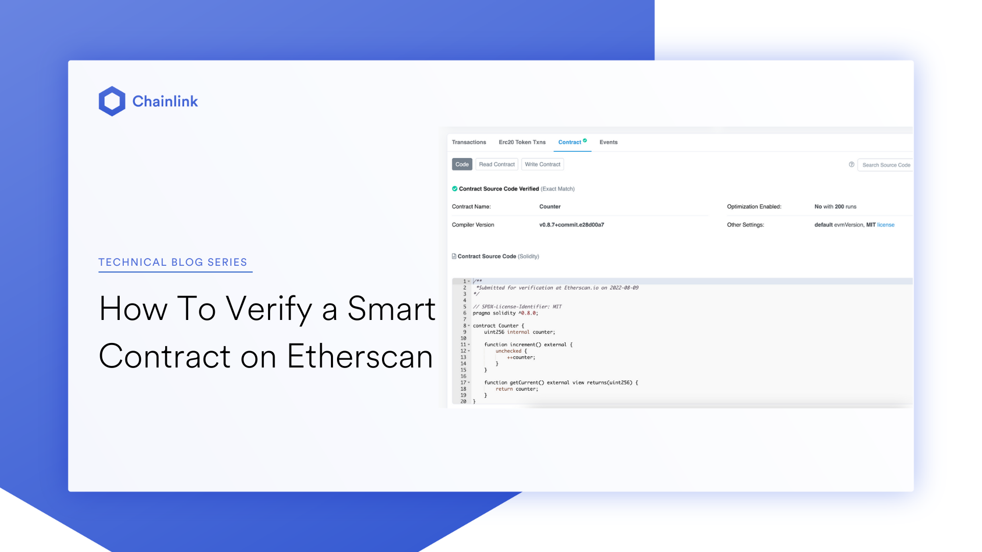 How To Verify A Smart Contract On Etherscan | Chainlink Blog