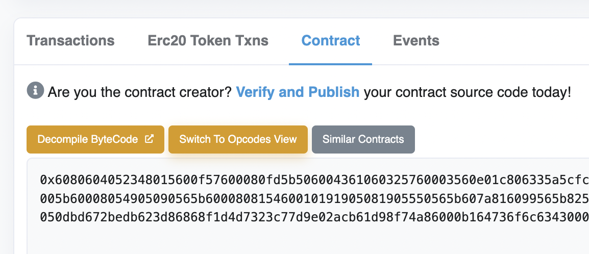 Verify and publish button on Etherscan