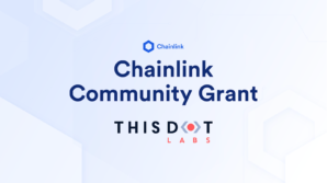 Banner titled Chainlink Community Grant - This Dot Labs