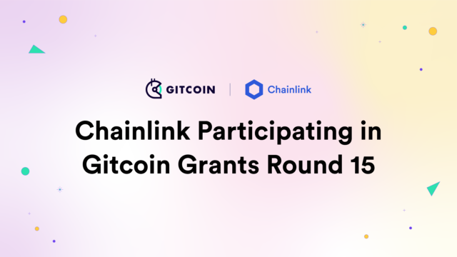 Banner titled Chainlink Participating in Gitcoin Grants Round 15