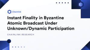 A banner entitled, " Instant Finality in Byzantine Atomic Broadcast Under Unknown-Dynamic Participation"