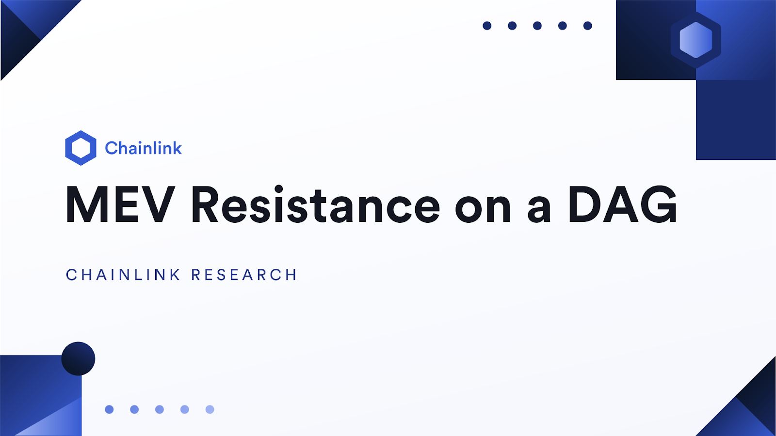 MEV Resistance on a DAG | Chainlink Blog