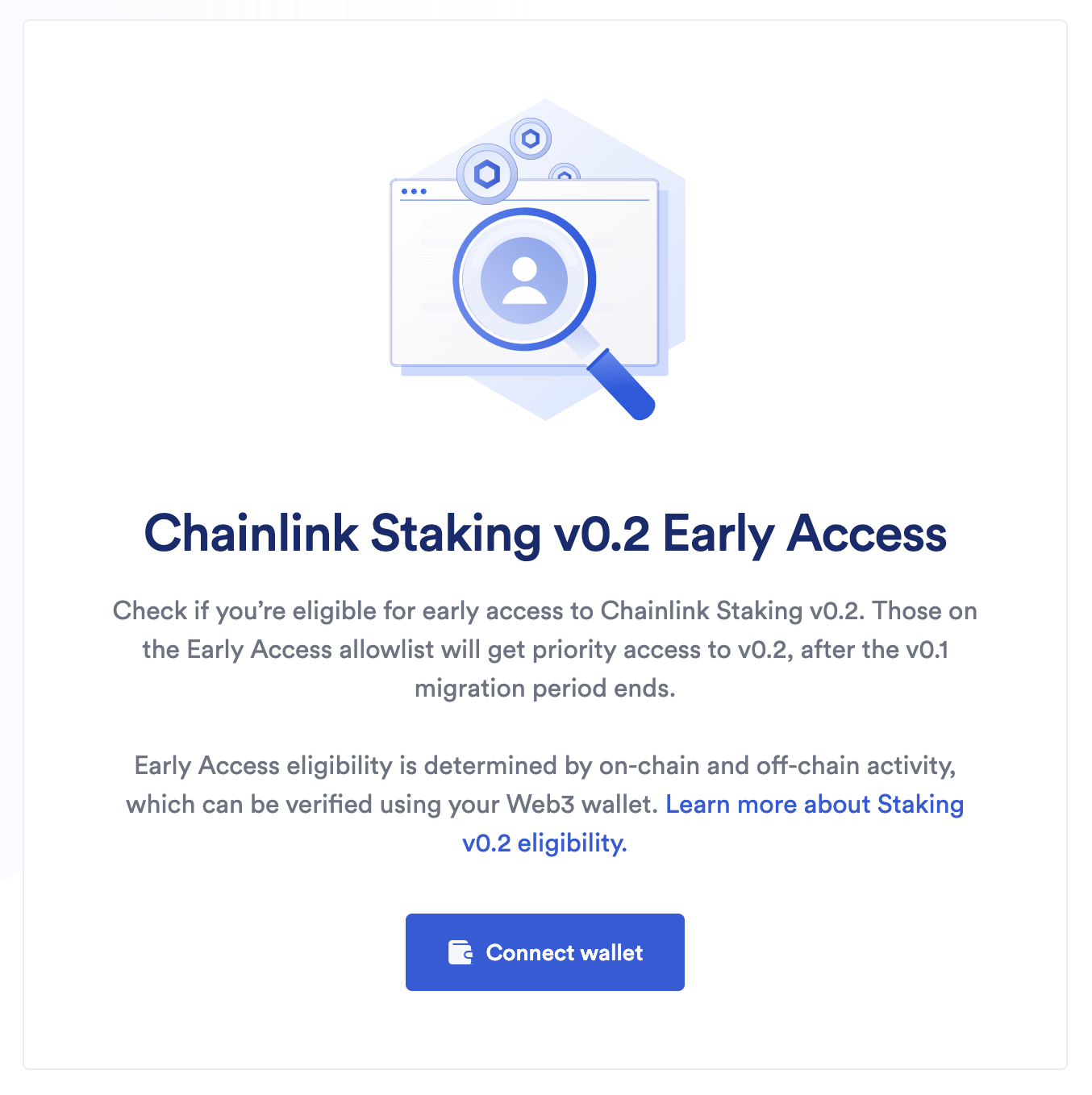 Chainlink Staking v0.2 Early Access Eligibility App.