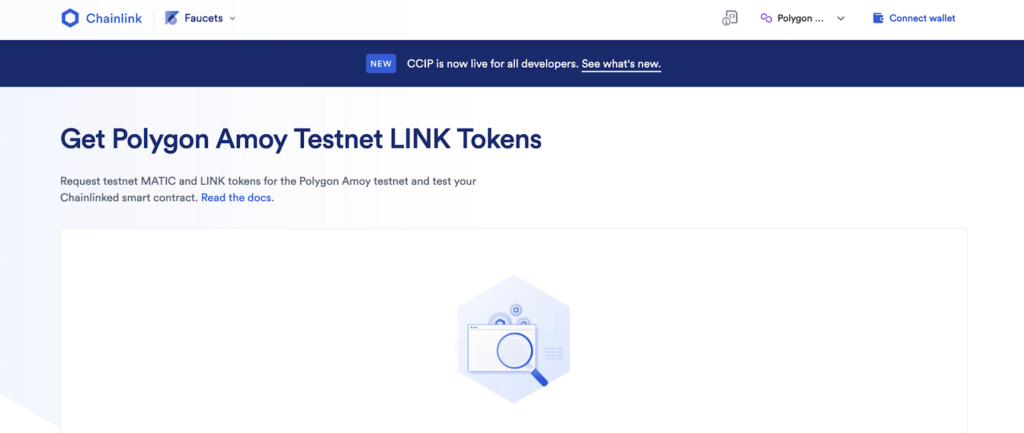Screenshot of the Chainlink Testnet Faucet page for Polygon Amoy.