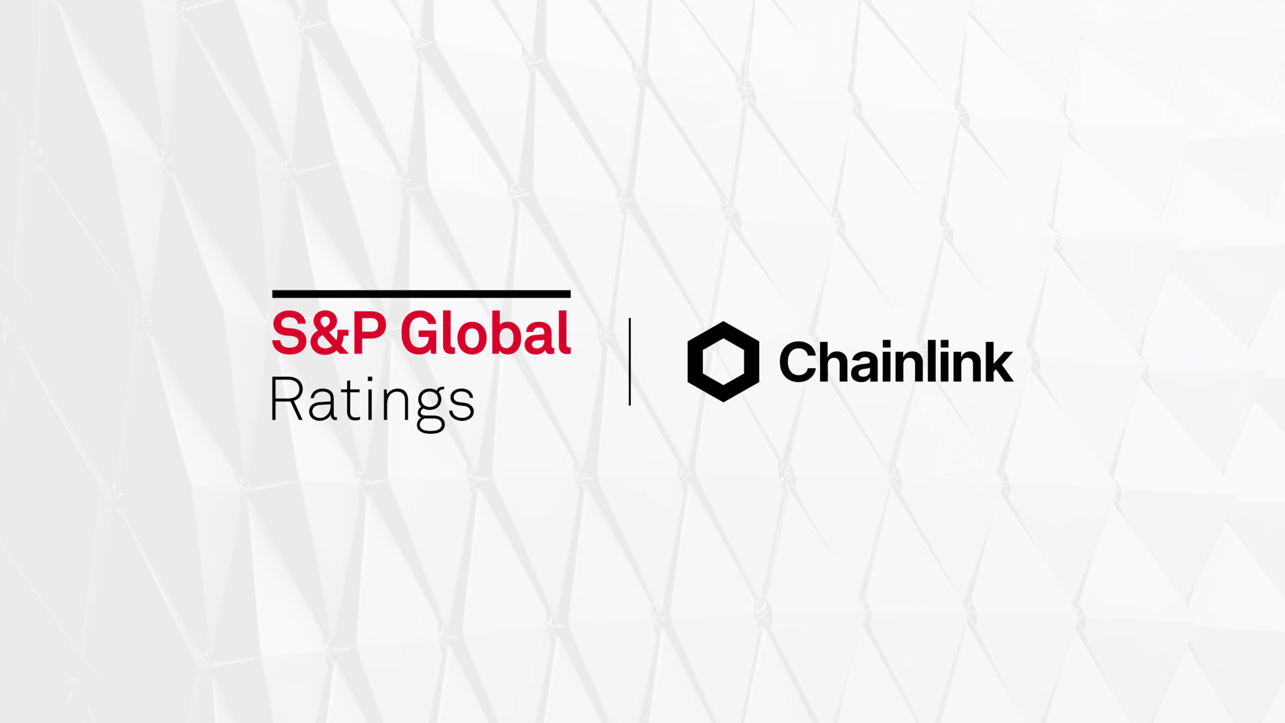 S&P Global Ratings and Chainlink announcement banner.